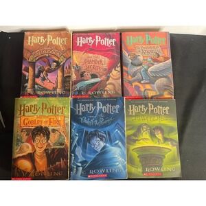 Harry Potter Books 1-6 Set JK Rowling Scholastic Paperback Mary GrandPre Art